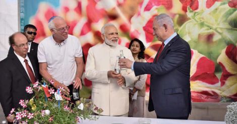 Narendra Modi at Danziger Flower Farm 